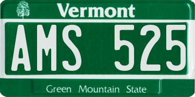 VT license plate AMS525