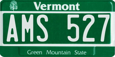 VT license plate AMS527