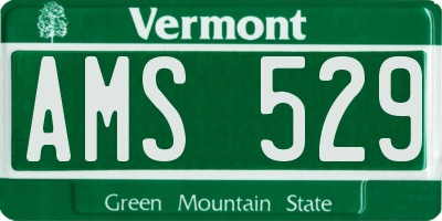 VT license plate AMS529