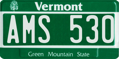 VT license plate AMS530