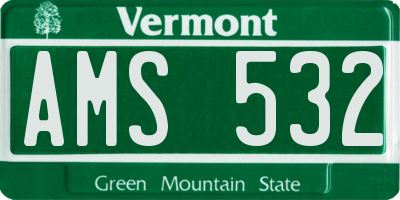 VT license plate AMS532
