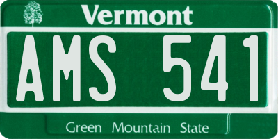 VT license plate AMS541
