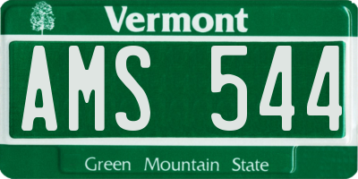 VT license plate AMS544