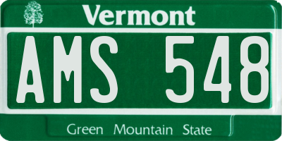 VT license plate AMS548