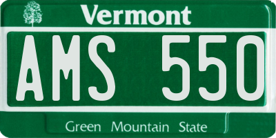 VT license plate AMS550
