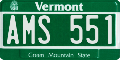 VT license plate AMS551
