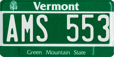 VT license plate AMS553
