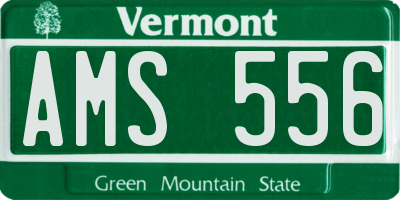 VT license plate AMS556