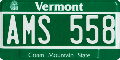 VT license plate AMS558