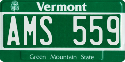 VT license plate AMS559