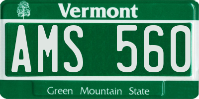 VT license plate AMS560