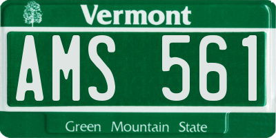VT license plate AMS561