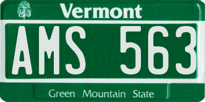 VT license plate AMS563