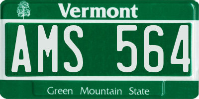 VT license plate AMS564