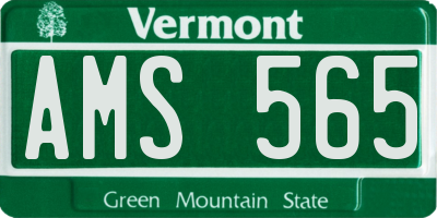 VT license plate AMS565