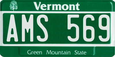 VT license plate AMS569