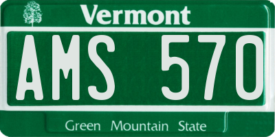 VT license plate AMS570