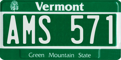 VT license plate AMS571
