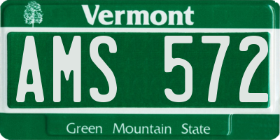 VT license plate AMS572