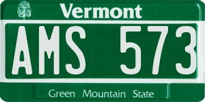 VT license plate AMS573