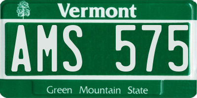 VT license plate AMS575
