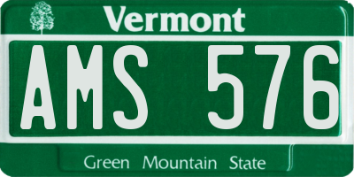 VT license plate AMS576