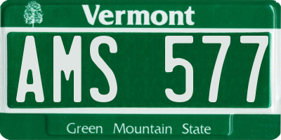 VT license plate AMS577