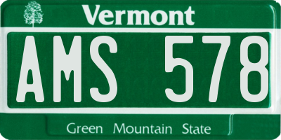 VT license plate AMS578