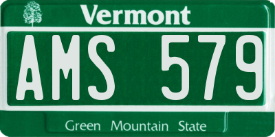 VT license plate AMS579