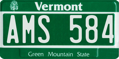 VT license plate AMS584