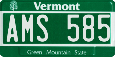 VT license plate AMS585