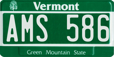 VT license plate AMS586