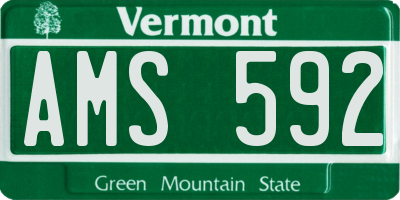 VT license plate AMS592