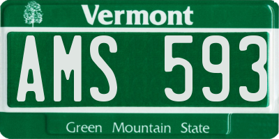 VT license plate AMS593