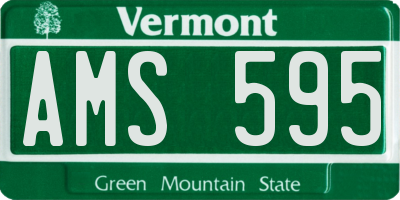 VT license plate AMS595