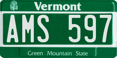 VT license plate AMS597