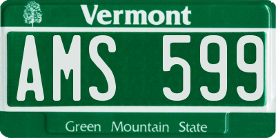 VT license plate AMS599