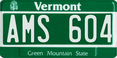VT license plate AMS604