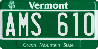 VT license plate AMS610