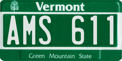 VT license plate AMS611