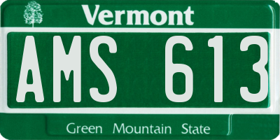 VT license plate AMS613
