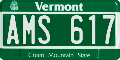 VT license plate AMS617