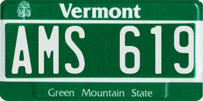 VT license plate AMS619