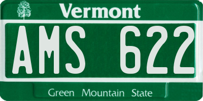 VT license plate AMS622