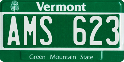 VT license plate AMS623