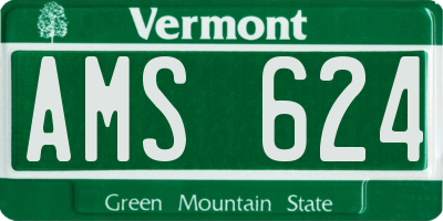 VT license plate AMS624