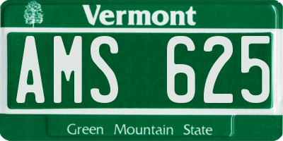 VT license plate AMS625