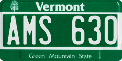 VT license plate AMS630