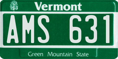 VT license plate AMS631