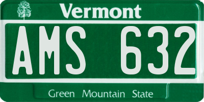 VT license plate AMS632